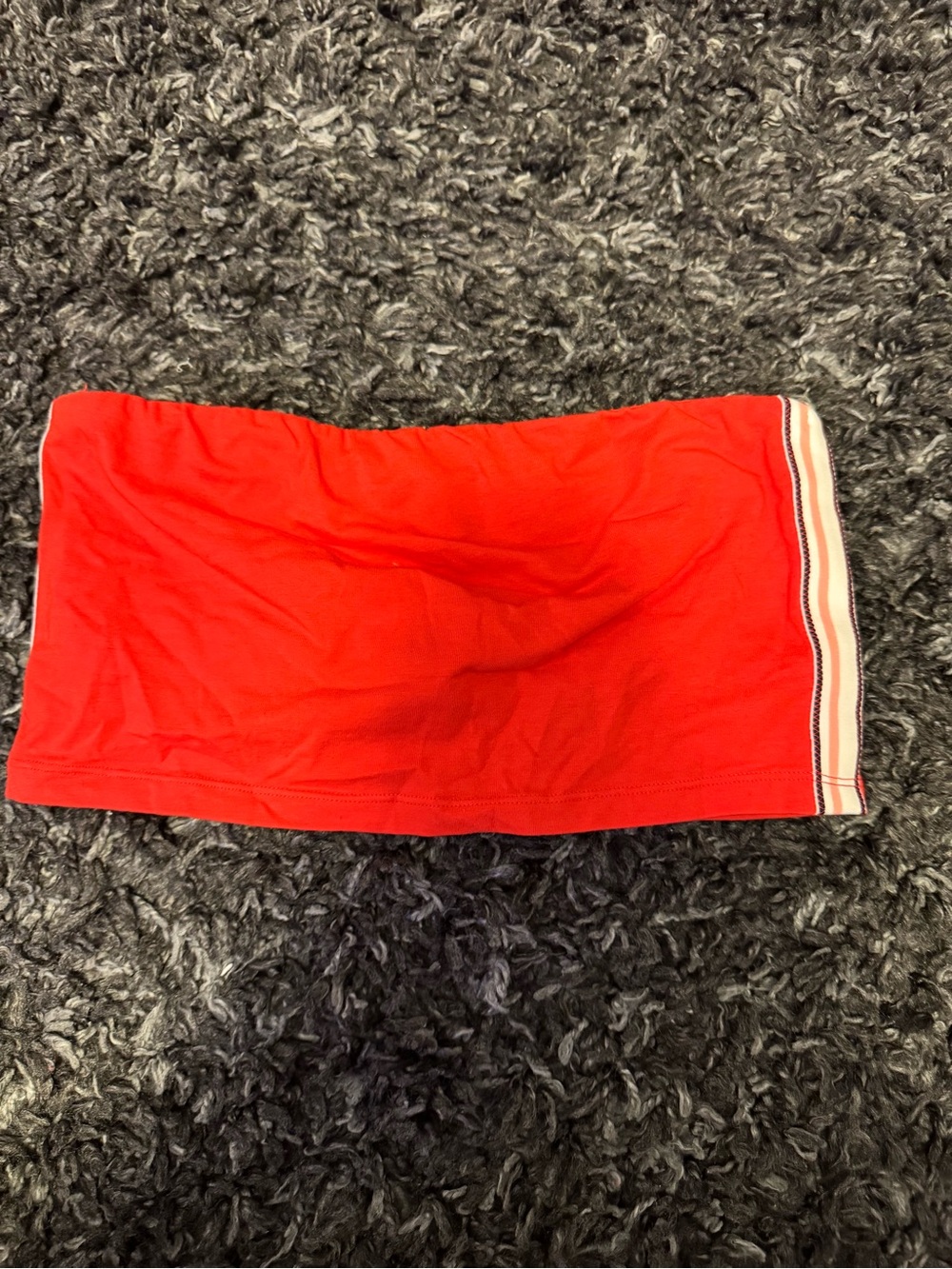 AERIE Red Strapless Tube Top with Side Stripe